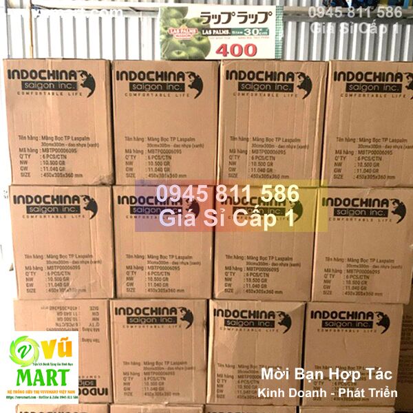 Màng Bọc Thực Phẩm LasPalms 30cm x 400 Siêu Bám Dính - Siêu Co Dãn - Xuất Khẩu Nhật 47 boc-do-an-doanh-nghiep-cuon-do