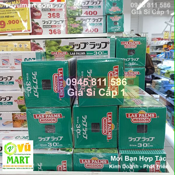 Màng Bọc Thực Phẩm LasPalms 30cm x 400 Siêu Bám Dính - Siêu Co Dãn - Xuất Khẩu Nhật 49 mang-boc-thuc-pham-vinmart-ha-noi
