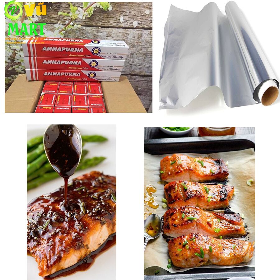 Màng Nhôm Thực Phẩm Annapurna 45cmx5m - Giấy Bạc Nướng Thịt Cá - An Toàn Vệ Sinh 45 mang-nhom-loai-5mx30cm-sieu-thi-vuvumart-o-Hai-Phong-