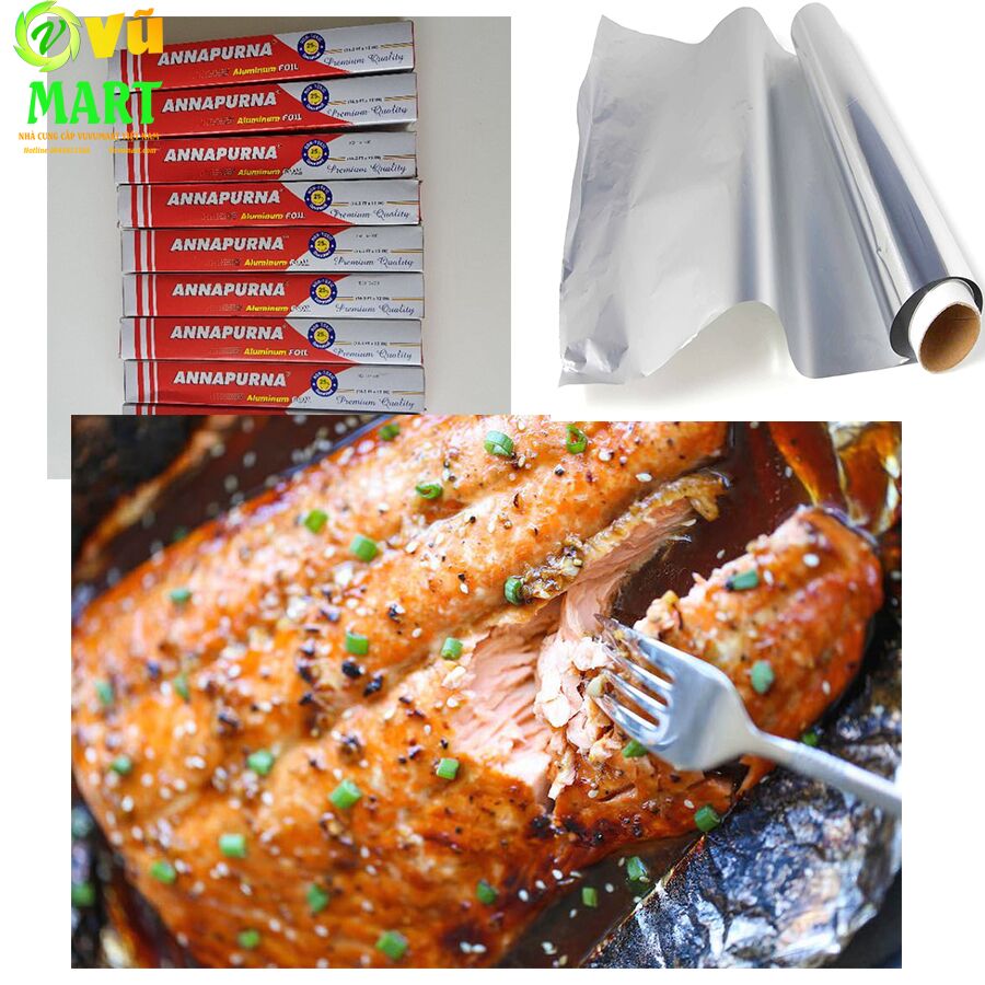 Màng Nhôm Thực Phẩm Annapurna 45cmx5m - Giấy Bạc Nướng Thịt Cá - An Toàn Vệ Sinh 49 mang-seal-nhom-vinmart-vuvumart-o-ha-noi