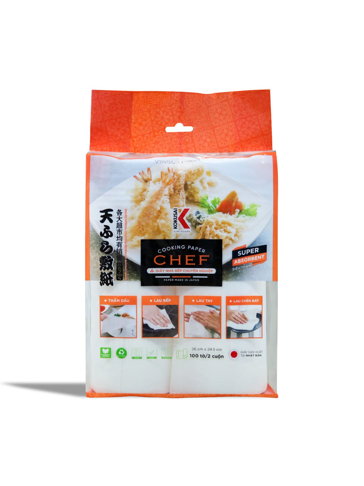 Cuộn Giấy Thấm Dầu Thực Phẩm Nhật Kokusai ( Chính Hãng) - GTDD00002301 48 cuộn giấy thấm dầu thực phẩm
