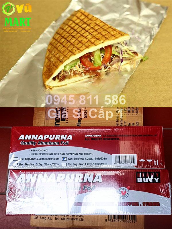 Giấy Bạc Gói Bánh Mì 5kg X 45cm ( Chính Hãng - Giá Sỉ Cấp 1) 45 Giấy bạc gói bánh mì 5kg