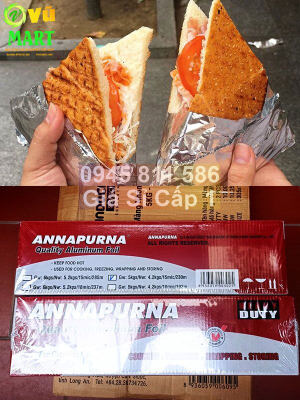 Giấy Bạc Gói Bánh Mì 5kg X 45cm ( Chính Hãng - Giá Sỉ Cấp 1) 46 Giấy bạc gói bánh mì 5kg 6kg
