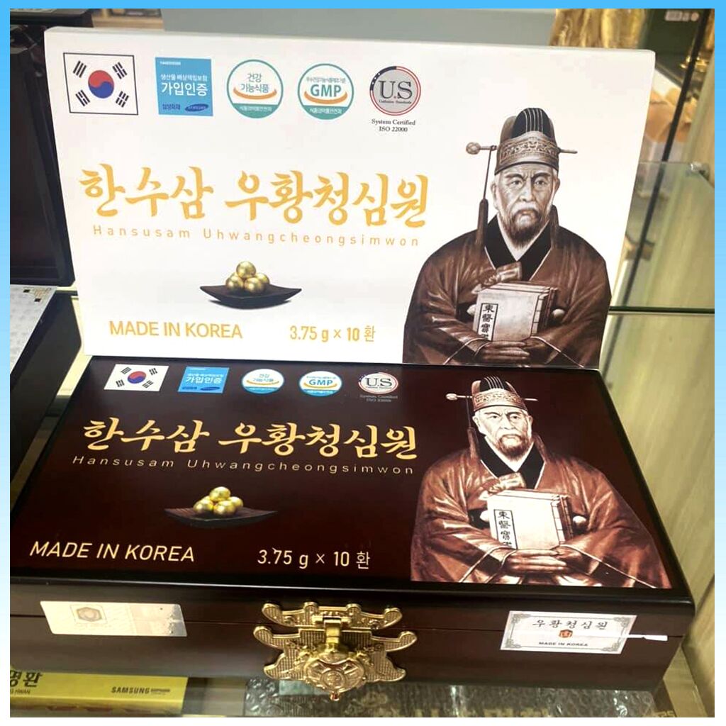 An Cung Thanh Tâm Hoàn Hansusam Uhwangcheongsimwon Hộp Gỗ 10 Viên 3,75g Hàn Quốc - Tăng Cường Lưu Thông Khí Huyết 44 An Cung Thanh Tâm Hoàn Hansusam Uhwangcheongsimwon Hộp Gỗ 10 Viên 3,75g Hàn Quốc - Tăng Cường Lưu Thông Khí Huyết - Bồi Bổ Não Cơ Thể - Khỏe Tim