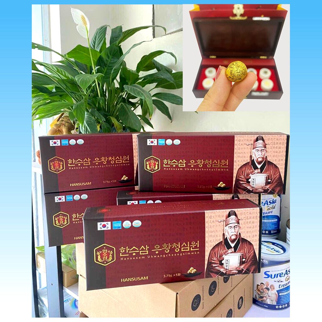 An Cung Thanh Tâm Hoàn Hansusam Uhwangcheongsimwon Hộp Gỗ 10 Viên 3,75g Hàn Quốc - Tăng Cường Lưu Thông Khí Huyết 61 An Cung Thanh Tâm Hoàn Hansusam Uhwangcheongsimwon Hộp Gỗ 10 Viên 3,75g Hàn Quốc - Tăng Cường Lưu Thông Khí Huyết - Bồi Bổ Não Cơ Thể - Khỏe Tim