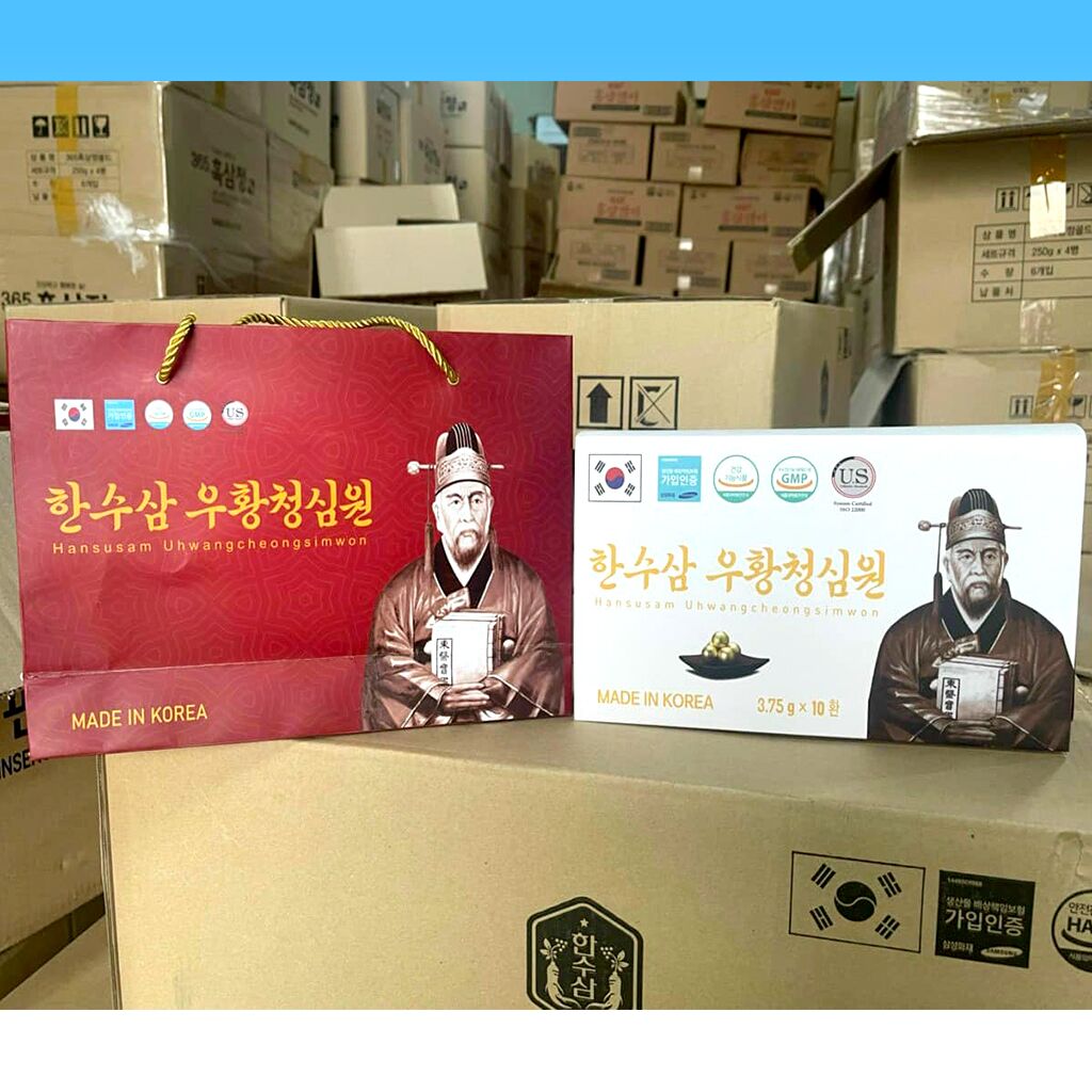 An Cung Thanh Tâm Hoàn Hansusam Uhwangcheongsimwon Hộp Gỗ 10 Viên 3,75g Hàn Quốc - Tăng Cường Lưu Thông Khí Huyết 62 An Cung Thanh Tâm Hoàn Hansusam Uhwangcheongsimwon Hộp Gỗ 10 Viên 3,75g Hàn Quốc - Tăng Cường Lưu Thông Khí Huyết - Bồi Bổ Não Cơ Thể - Khỏe Tim