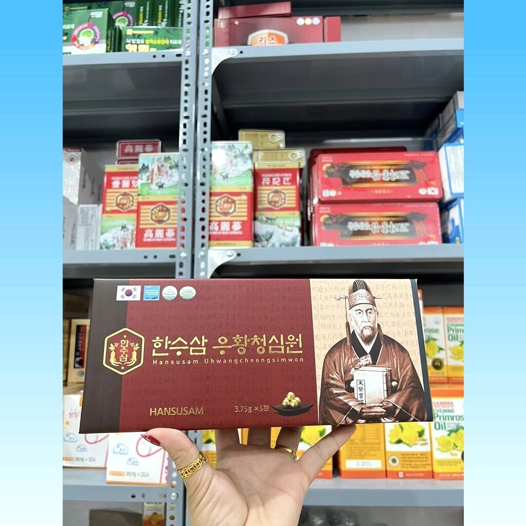An Cung Thanh Tâm Hoàn Hansusam Uhwangcheongsimwon Hộp Gỗ 10 Viên 3,75g Hàn Quốc - Tăng Cường Lưu Thông Khí Huyết 46 An Cung Thanh Tâm Hoàn Hansusam Uhwangcheongsimwon Hộp Gỗ 10 Viên 3,75g Hàn Quốc - Tăng Cường Lưu Thông Khí Huyết - Bồi Bổ Não Cơ Thể - Khỏe Tim