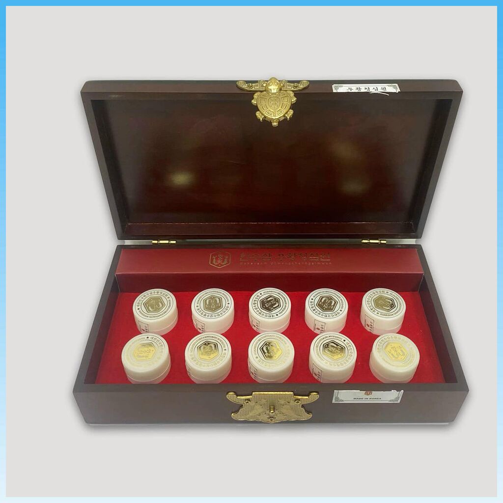 An Cung Thanh Tâm Hoàn Hansusam Uhwangcheongsimwon Hộp Gỗ 10 Viên 3,75g Hàn Quốc - Tăng Cường Lưu Thông Khí Huyết 48 An Cung Thanh Tâm Hoàn Hansusam Uhwangcheongsimwon Hộp Gỗ 10 Viên 3,75g Hàn Quốc - Tăng Cường Lưu Thông Khí Huyết - Bồi Bổ Não Cơ Thể - Khỏe Tim