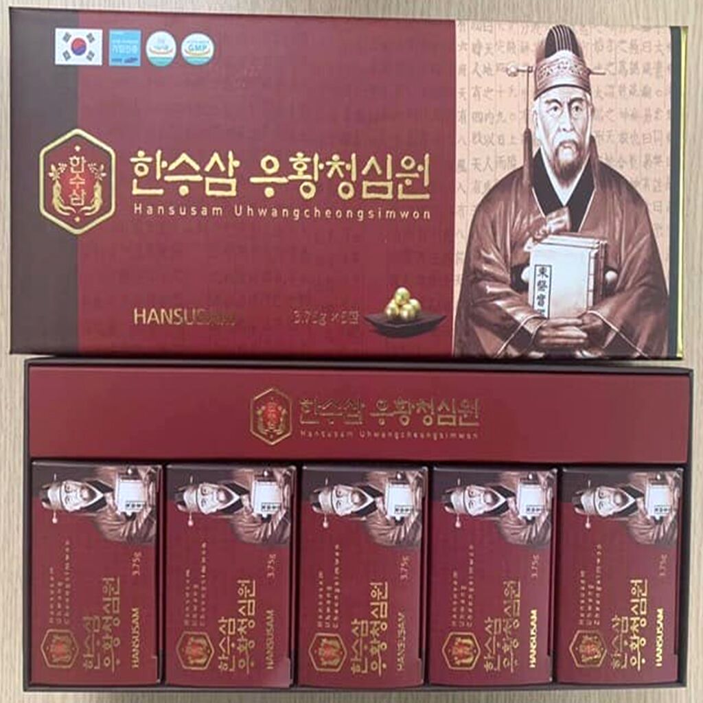 An Cung Thanh Tâm Hoàn Hansusam Uhwangcheongsimwon Hộp Gỗ 10 Viên 3,75g Hàn Quốc - Tăng Cường Lưu Thông Khí Huyết 49 An Cung Thanh Tâm Hoàn Hansusam Uhwangcheongsimwon Hộp Gỗ 10 Viên 3,75g Hàn Quốc - Tăng Cường Lưu Thông Khí Huyết - Bồi Bổ Não Cơ Thể - Khỏe Tim