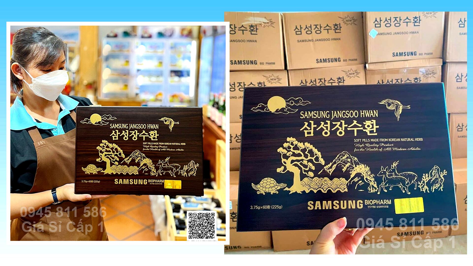 An Cung Hoạt Huyết Thông Mạch Samsung Hàn Quốc Hộp Gỗ Màu Đen 60 Viên 54 Bổ Não Trầm Hương Trường Thọ Hoàn Samsung Jangsoo Hwan