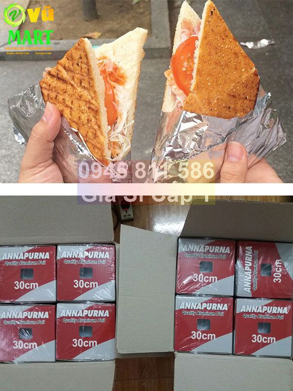 Giấy Bạc 4 kg Annapurna - Đủ Mét - Dai Chất Lượng - Lõi Nhỏ 45 Giấy bạc 4 kg Nướng thịt cá giá rẻ hơn shopee