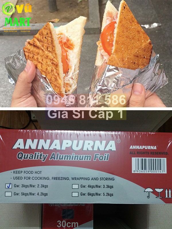 Giấy Bạc 4 kg Annapurna - Đủ Mét - Dai Chất Lượng - Lõi Nhỏ 43 Giấy bạc Nướng 4 kg thịt cá giá rẻ hơn shopee