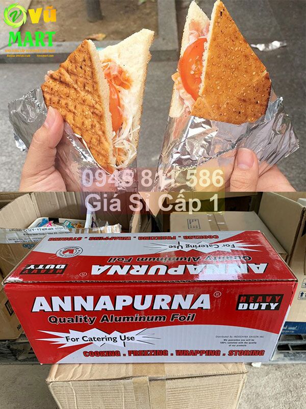 Giấy Bạc 4 kg Annapurna - Đủ Mét - Dai Chất Lượng - Lõi Nhỏ 50 Giấy bạc Nướng 4 kg thịt cá giá rẻ hơn shopee