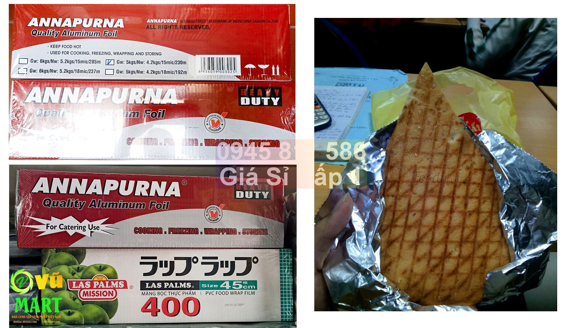 Giấy Bạc 5 kg Annapurna - Đủ Mét - Chất Lượng - ATTP 44 Giấy bạc 5kg Annapurna màng nhôm Nướng thịt cá gà giá rẻ hơn shopee