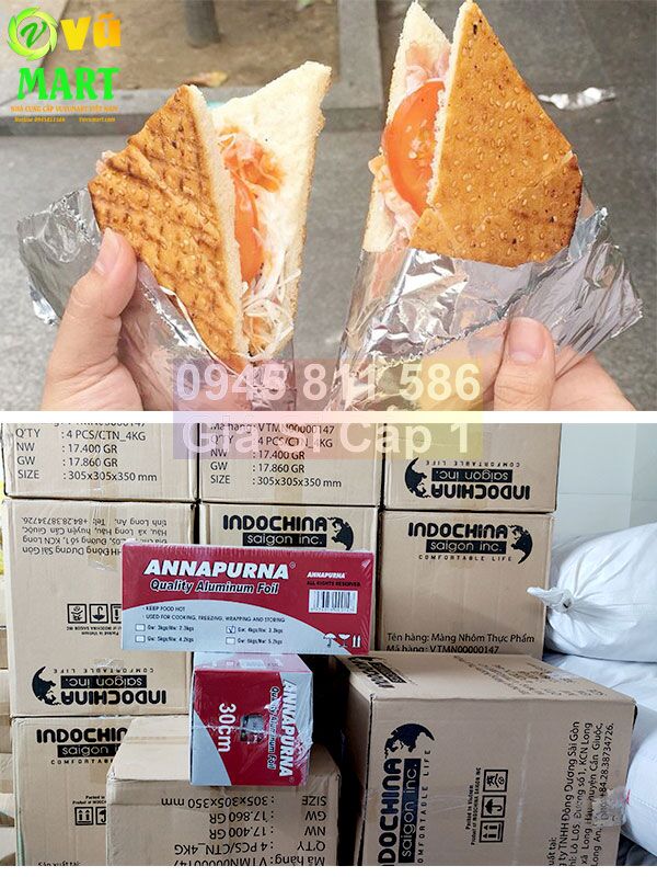 Giấy Bạc 4 kg Annapurna - Đủ Mét - Dai Chất Lượng - Lõi Nhỏ 49 Giấy bạc Nướng 4 kg thịt cá giá rẻ hơn shopee