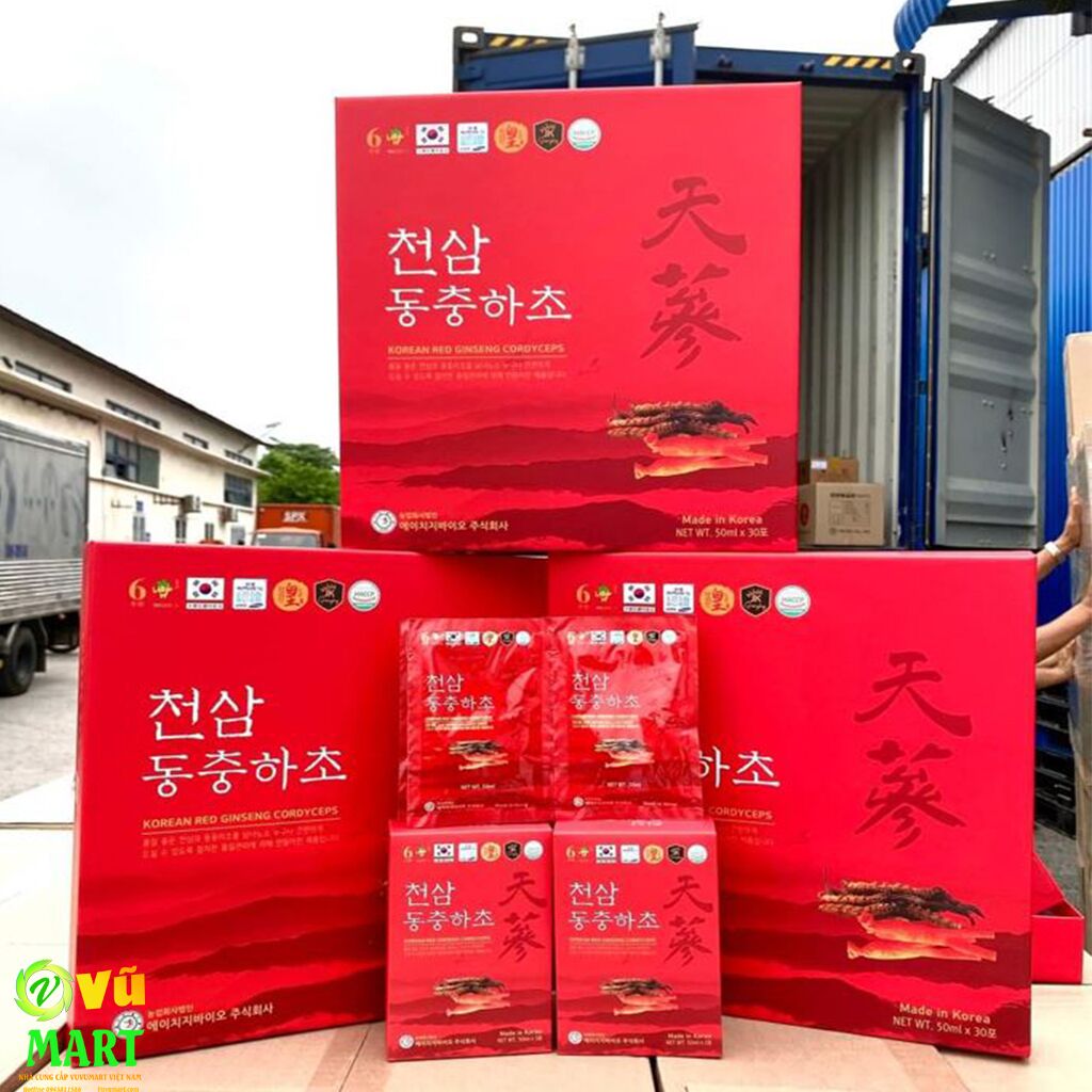 Tinh Chất Hồng Sâm Đông Trùng Hạ Thảo Ginseng King Korean Red Ginseng Cordyceps - Bồi Bổ Cơ Thể - Tăng Cường Thể Lực 53 Nước Hồng Sâm Đông Trùng Hạ Thảo Ginseng King Korean Red Ginseng Cordyceps (50ml x 30 gói)