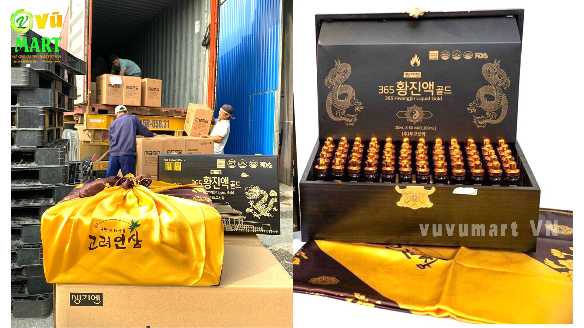 Tinh Chất Hồng Sâm Đông Trùng Hạ Thảo 365 Hwangjin Liquid Gold Rồng & Hổ & Phượng 43 Tinh Chất Đông Trùng Hạ Thảo 365 Hwangjin Liquid Gold Từ Hàn Quốc 60 Ống; Tinh Chất Đông Trùng Hạ Thảo 365 Hwangjin Liquid Gold - Bổ Dược Tăng Lực Từ Hàn Quốc; Tinh Chất Hồng Sâm Đông Trùng Hạ Thảo Hai Con Hổ Cheonsim Hwangje Liquid Hàn Quốc (60 Ống x 20ml)