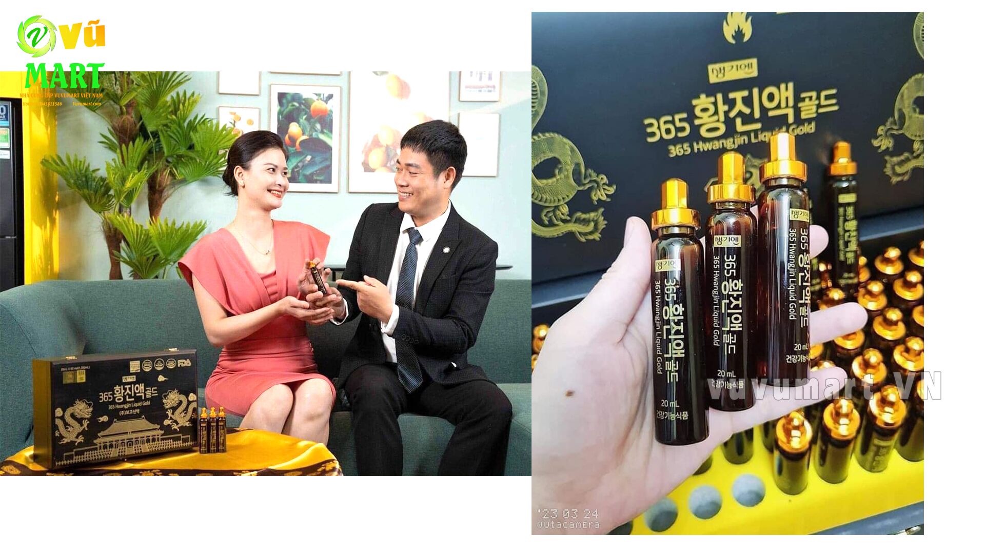 Tinh Chất Hồng Sâm Đông Trùng Hạ Thảo 365 Hwangjin Liquid Gold Rồng & Hổ & Phượng 54 Tinh Chất Đông Trùng Hạ Thảo 365 Hwangjin Liquid Gold Từ Hàn Quốc 60 Ống; Tinh Chất Đông Trùng Hạ Thảo 365 Hwangjin Liquid Gold - Bổ Dược Tăng Lực Từ Hàn Quốc; Tinh Chất Hồng Sâm Đông Trùng Hạ Thảo Hai Con Hổ Cheonsim Hwangje Liquid Hàn Quốc (60 Ống x 20ml)