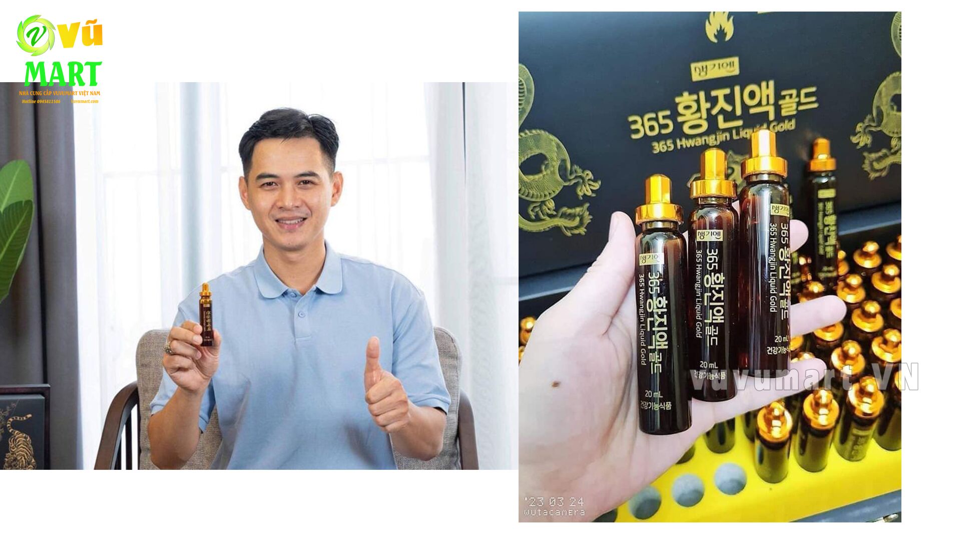 Tinh Chất Hồng Sâm Đông Trùng Hạ Thảo 365 Hwangjin Liquid Gold Rồng & Hổ & Phượng 52 Tinh Chất Đông Trùng Hạ Thảo 365 Hwangjin Liquid Gold Từ Hàn Quốc 60 Ống; Tinh Chất Đông Trùng Hạ Thảo 365 Hwangjin Liquid Gold - Bổ Dược Tăng Lực Từ Hàn Quốc; Tinh Chất Hồng Sâm Đông Trùng Hạ Thảo Hai Con Hổ Cheonsim Hwangje Liquid Hàn Quốc (60 Ống x 20ml)